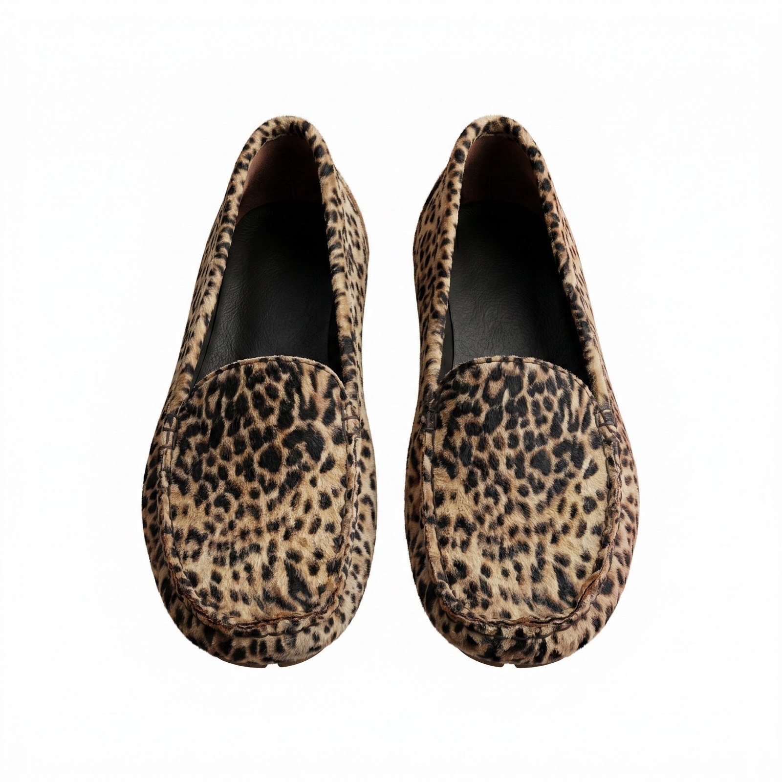 Womens Leopard Print Driving Loafers Animal Pattern Slip On Moc Toe Shoes 8.5